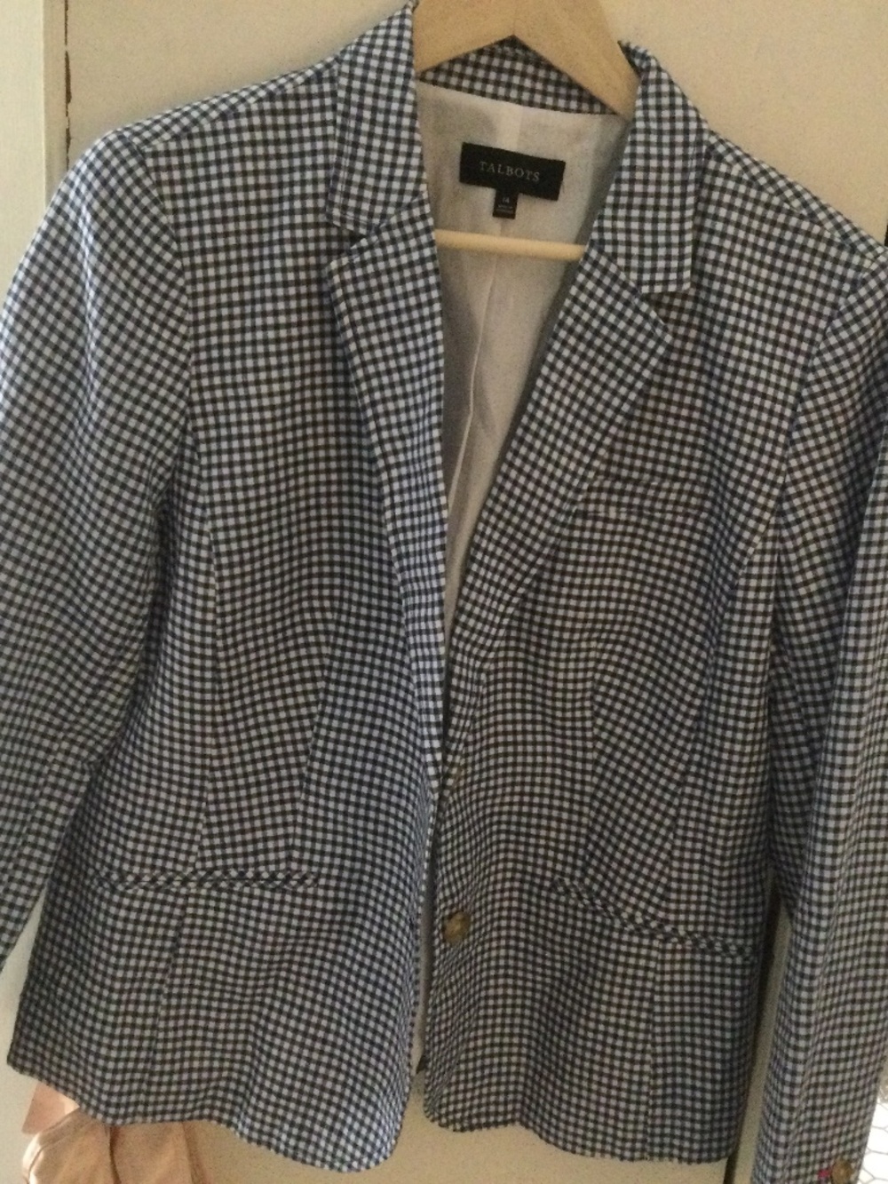 Talbots Blue and White Check Blazer/Jacket 14